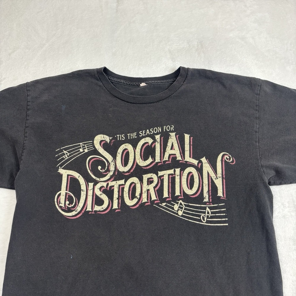 Y2K 2012/2013 Social Distortion Winter Tour Black Short Sleeve Shirt Men's Mediu - Picture 2 of 8